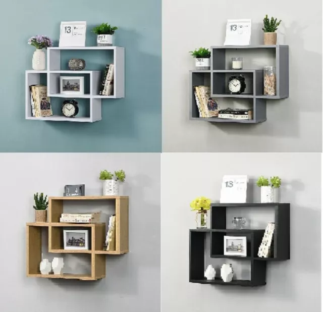 Space Saving Display Wall Floating Compartment Shelf Decorative Storage Shelves