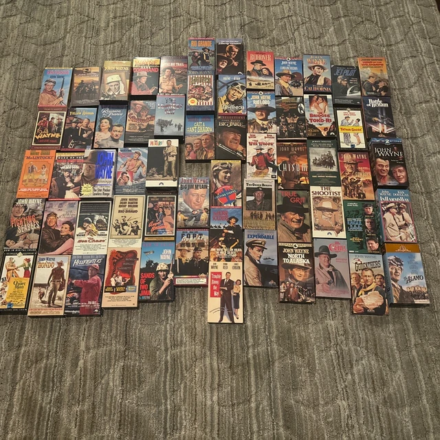 JOHN WAYNE VHS MOVIE Collection LOT 50+ Different Movies ALL John Wayne ...