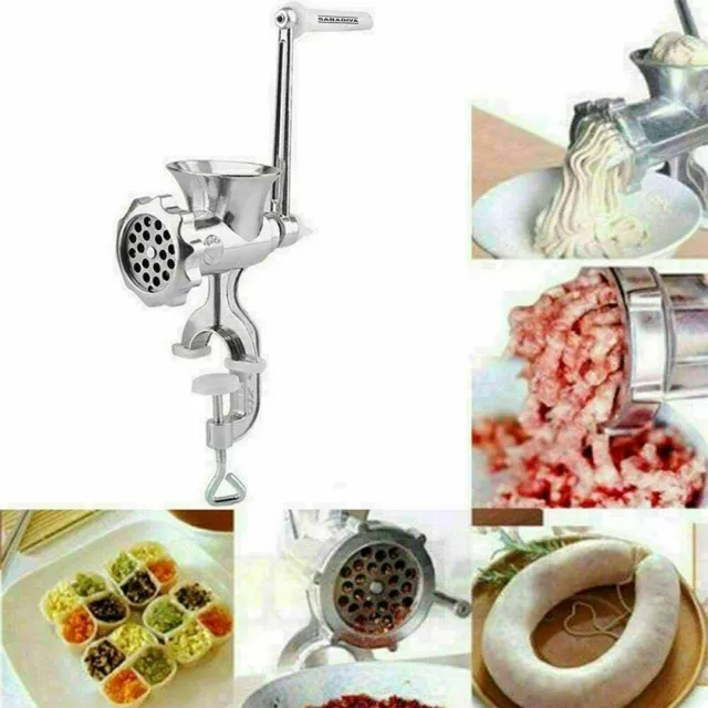 Heavy Duty Hand Operated Meat Mincer Grinder Kitchen Beef Maker Metal Sausage 3