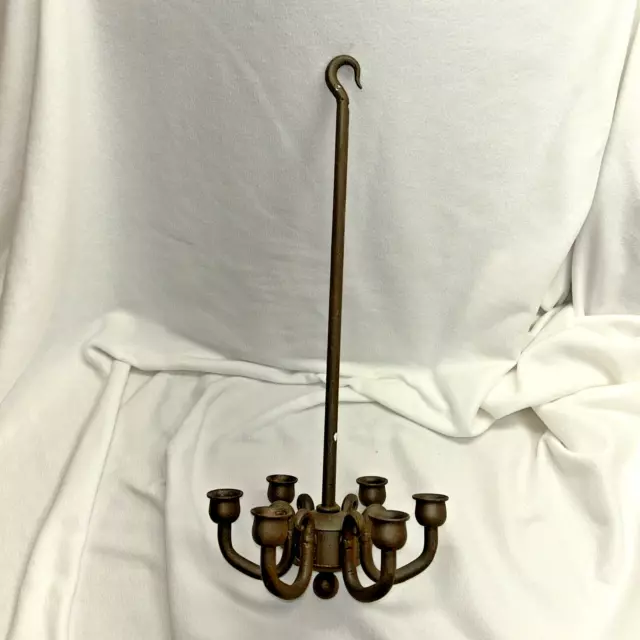 Antique Chandelier - Hand Forged Wrought Iron 9 candle or light-needs rewiring