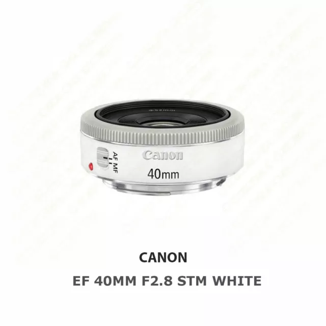 CANON EF 40mm f/2.8 STM Pancake Lens (BULK PACKAGE) - White Color