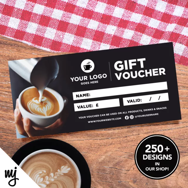 Custom Printed Business Gift Vouchers | Cafe Coffee Shop Restaurant Business 1