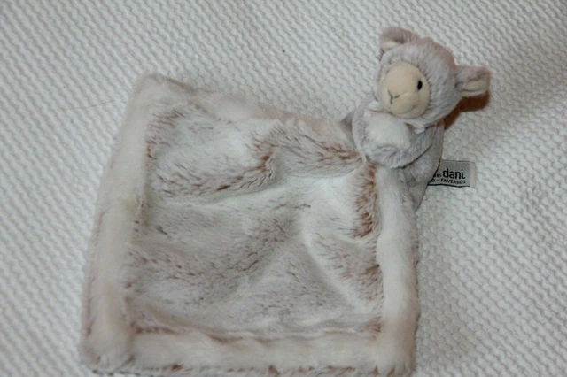 Doudou  Dani Creations Mouton Mouchoir Beige Marron Chine  Blanc Neuf