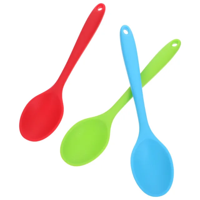 3 Pcs Kitchen Accessories Spoons for Silicone Soup Tablespoon Teaspoon Salad