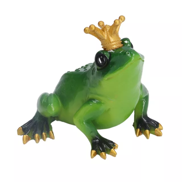 Frog Figurine Sculpture Lifelike Cute Synthetic Resin Desktop Statue Ornament BU