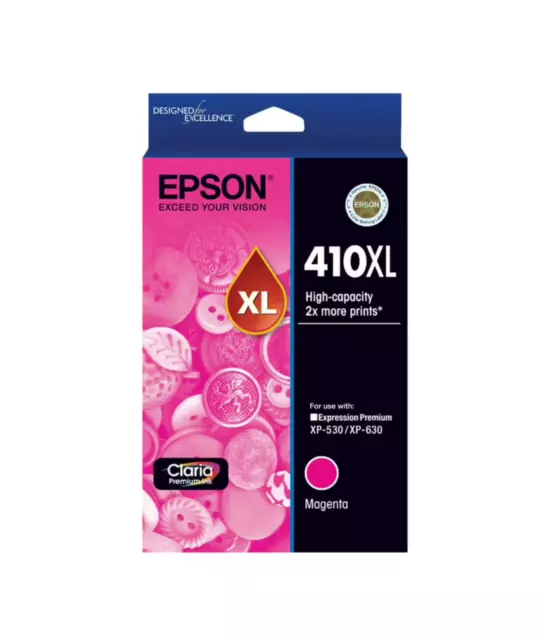 GENUINE Epson 410XL MAGENTA Ink Cartridge. RRP $38 - NEW