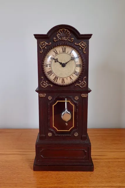 Electric Miniature Grandfather Mantel Swing Clock Mfg Co. USA Antique