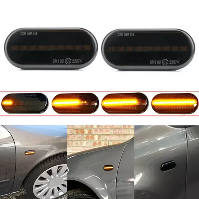 2X LED Seitenblinker Blinker Laufblinker Schwarz Für VW Golf 3 4 Bora Passat 3BG