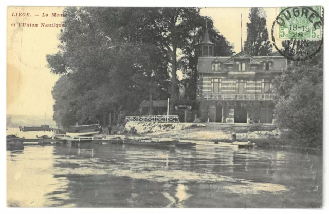 CPA Carte Postale Ancienne BELGIQUE, LIEGE, La Meuse L'Union Nautique, circ 1911