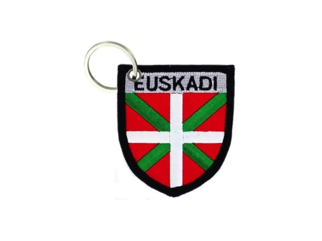 Porte cle cles clef brode patch ecusson drapeau blason basque euskadi herria A