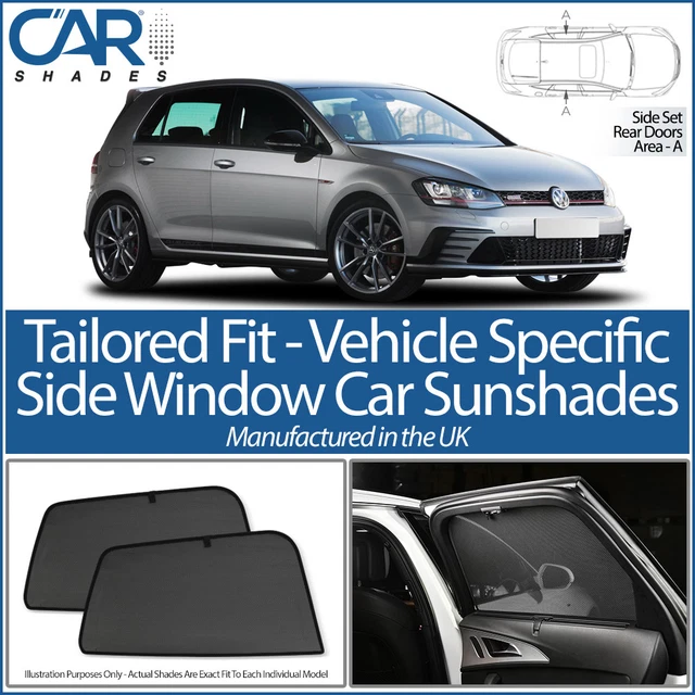 VW Golf Mk7 5dr 2013>20 CAR SHADES UK TAILORED UV SIDE WINDOW SUN BLINDS PRIVACY