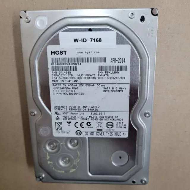 HGST hitachi 3TB Ultrastar 7K3000 HUA723030ALA640,hdd 64Mb cache |gem bild