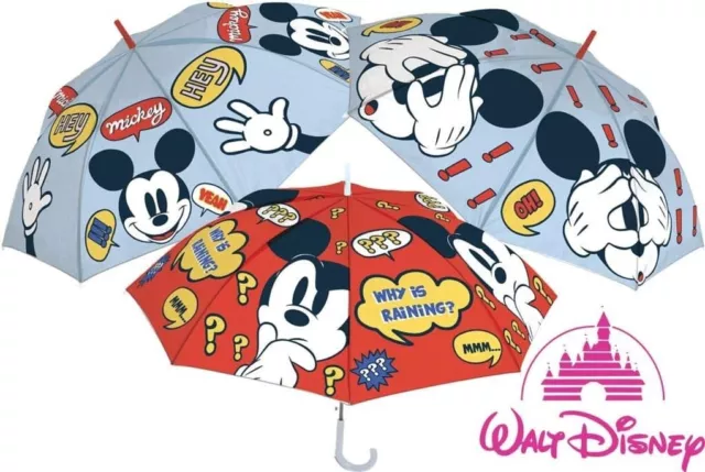 Ombrello Pioggia Mickey Mouse Disney Automatico Antivento Topolino 8 Raggi cm67