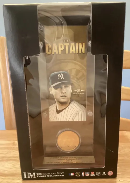NIB Derek Jeter The Captain - The Highland Mint Collection Ticket & Coin