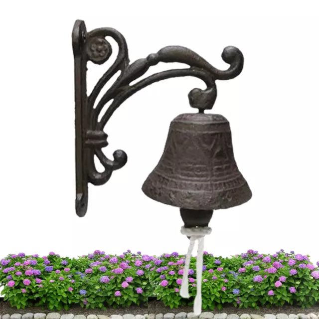 Retro Cast Iron Dinner Bell Simple Wall Mount Metal Door Bell Home Garden Porch