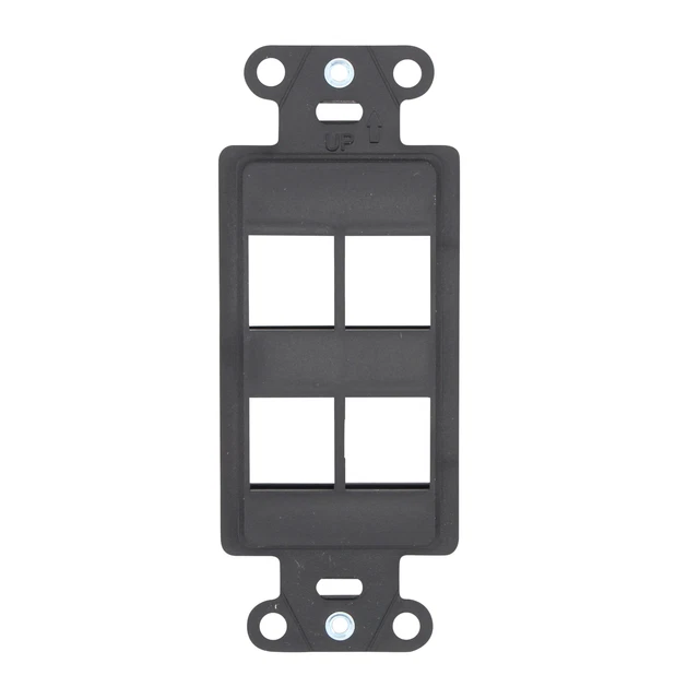 Legrand-On-Q Wp3414-Bk Keystone Decorator Insert Wall-Plate, 4-Port, Black