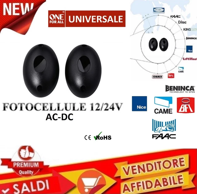 COPPIA FOTOCELLULE UNIVERSALI 12V/24V DA COPPIA FOTOCELLULE UNIVERSALI 12V/24V DA