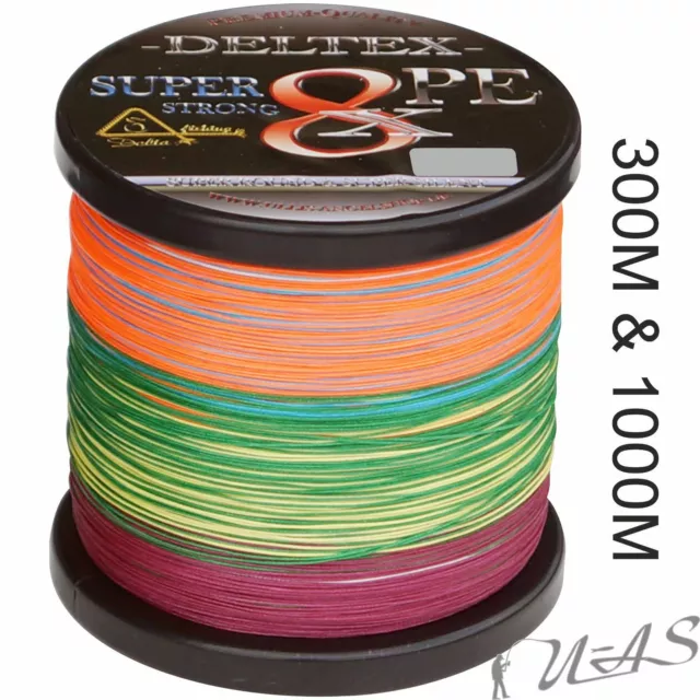 Deltex Super Strong Multicolor 300M & 1000M 8 Fach Geflochtene Angelschnur Kva