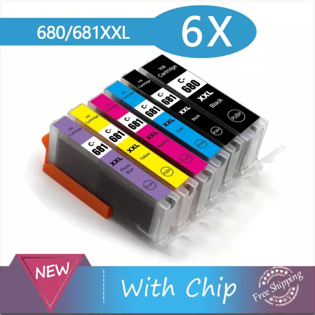 6x Ink Cartridges PGI-680 CLI-681 XXL For Canon TS8160 TS8260 TS8360 TS9160/9565