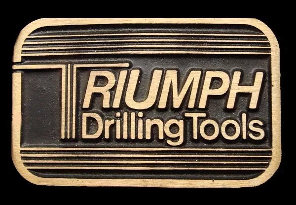 RD20103 *NOS* VINTAGE 1970s *TRIUMPH DRILLING TOOLS* SOLID BRASS OILFIELD BUCKLE