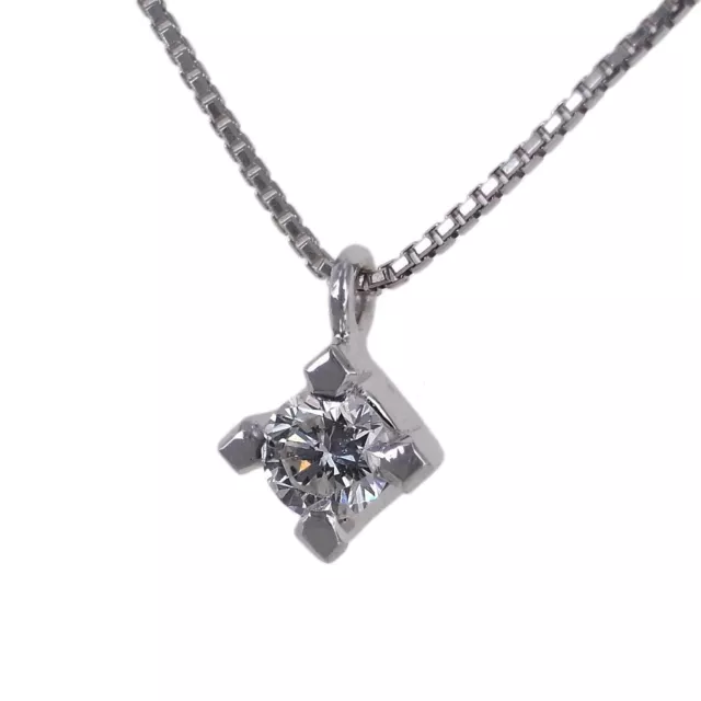 Collana oro bianco 18kt. diamante naturale ct. 0.03 modello solitario punto luce