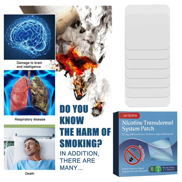 Parche de nicotina ayuda para dejar de fumar paso 1, 21 mg 24 horas 7 parches