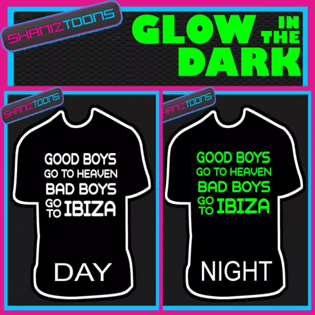 Ibiza Lads Funny Stag Party Holiday Club Glow In The Dark Printed Tshirt