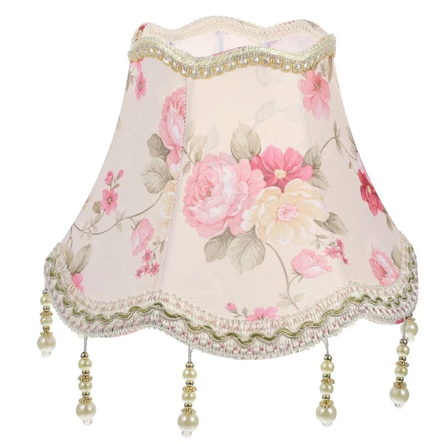 Abat-Jour Tissu Forme Parapluie – 30 Cm – Fond à Pampilles – Style Rétro