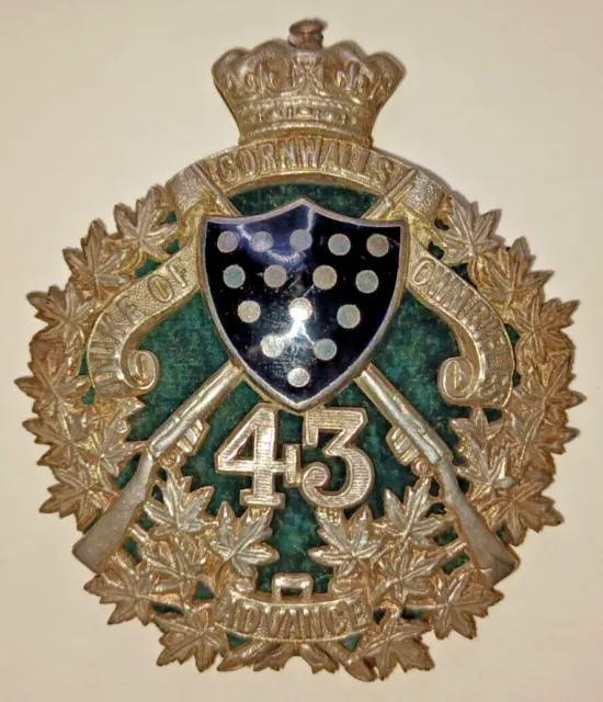 Canadian Militia - 43rd Duke of Cornwall's Own Rifles Officer's Shoulder Badge