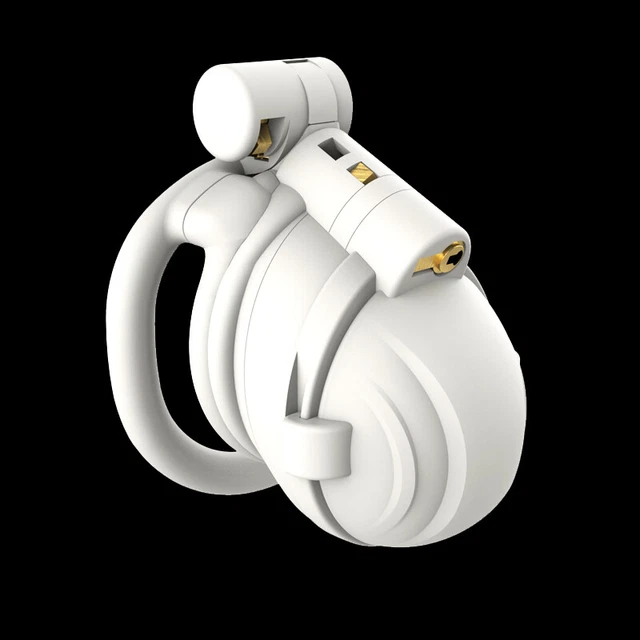 HT V4 Male Chastity Device With 4 Rings - Resin Cage, Softens With Body Heat, Bondage Sex Toy