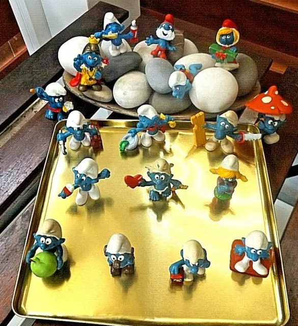 17 Smurfs Puffi Pitufos Lotto Lot Puffette Smurfettes Cupido Robot Natale Re Km