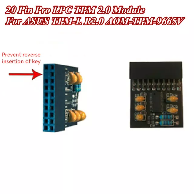 20 Pin Pro LPC TPM 2.0 Module Trusted Platform For ASUS TPM-L R2.0 AOM-TPM-9665V