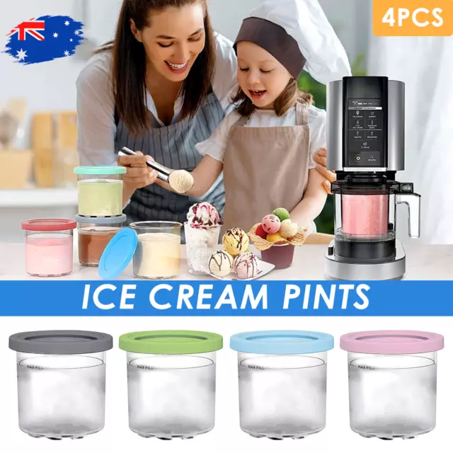 Ninja Creami Pints 4 Pack Compatible with NC299AMZ&NC300s Series Ice Cream Maker