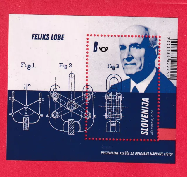 Slovenia 2024 MNH block First Slovene Inventors with Patents Feliks Lobe