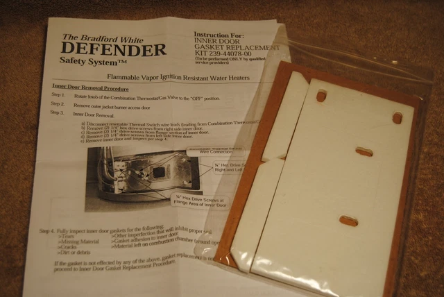 New Bradford White Water Heater Inner Door Gasket Replacement Kit 239-44078-00