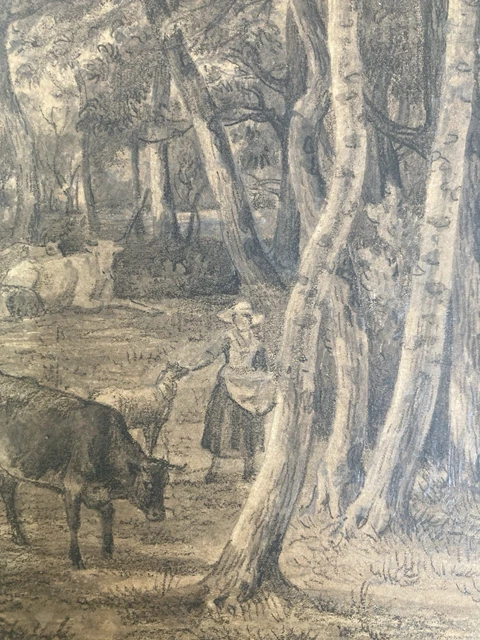 Dessin Original Au Crayon – Paysage De Hornsea, Yorkshire – Signé – 19ème Siècle