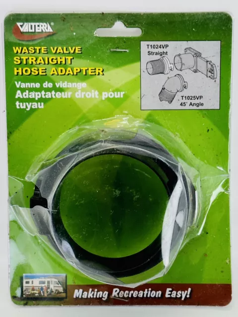 T1024VP Valterra Waste Valve Straight Hose Adapter [New in Package] 3"