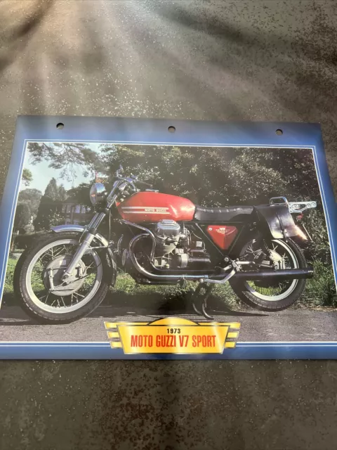 Moto Guzzi 750 V7 Sport 1973 fiche carte moto passion collection Atlas