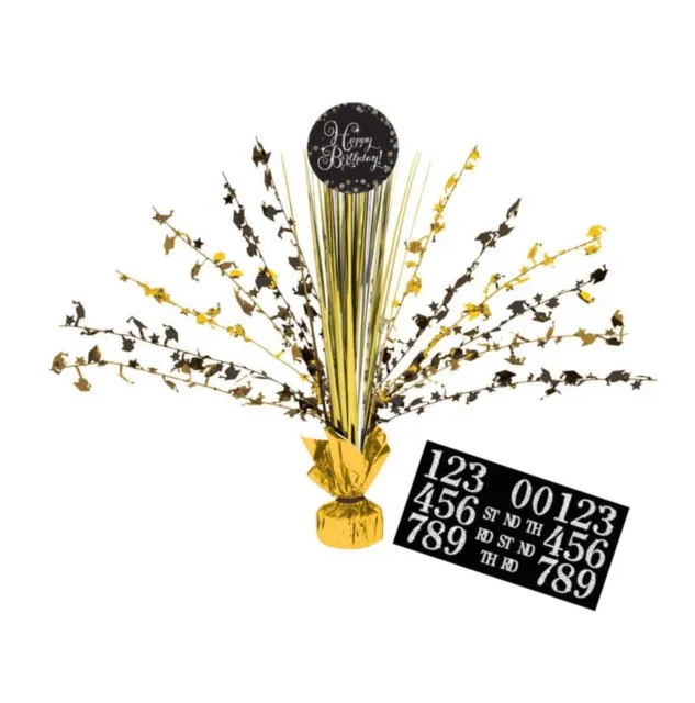 102 Pcs Black and Gold Birthday Party Decorations Set Free Pump