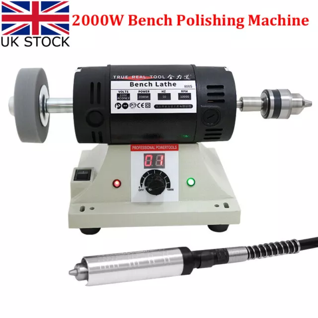 2000W Bench Grinder Polishing Machine Polisher Lathe for Metal Jewelry Polishing