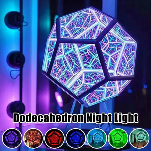 AU Led Night Lamp Infinity Dodecahedron Color Art Light Creative & Cool Space