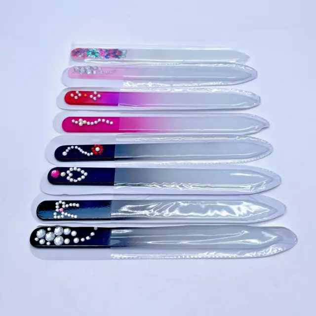 Glass Nail File Tool Diamond Filer Manicure Pedicure Doubled Sided HIGH QUALITY