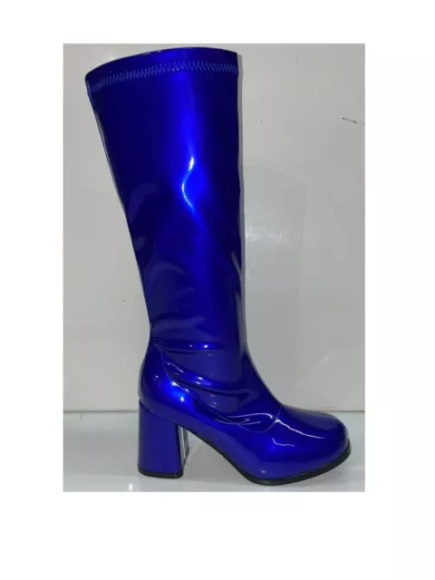 Womens Fancy Dress Sexy Go Go Knee High Boots Cool 60's 70s Party Sizes UK 3-8