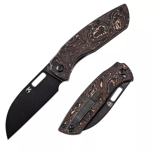 Kansept Knives Convict Folding Knife 3.25" CPM-20CV Steel Blade Carbon Fiber