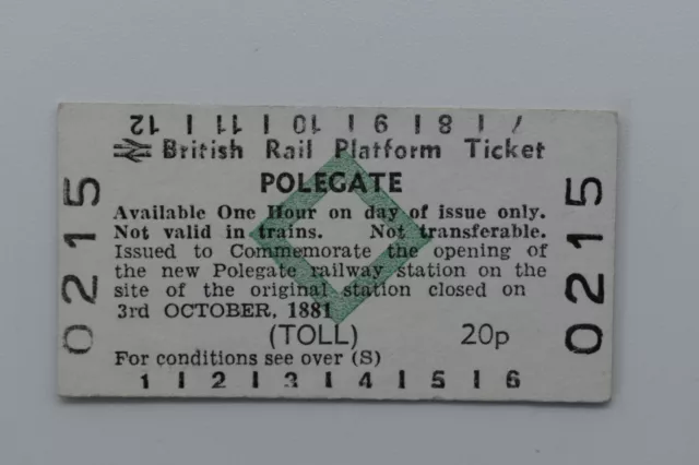 British Railways Board Platform Ticket No 0215 POLEGATE