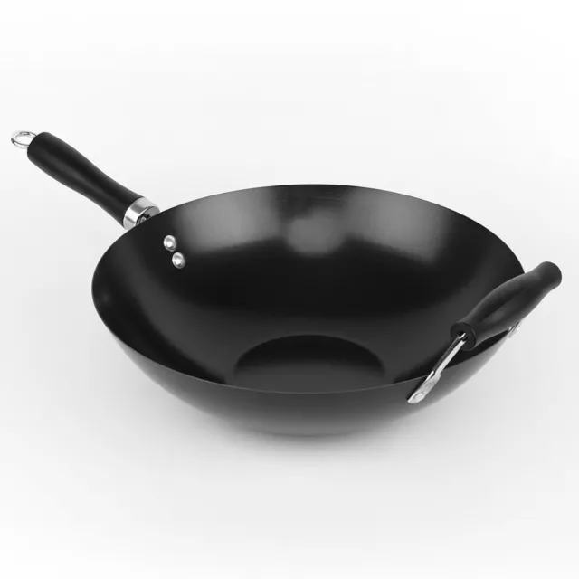 Large 32cm Non Stick Multi Use Fry Saut? Stir Wok Frying Pan With Helper Handle