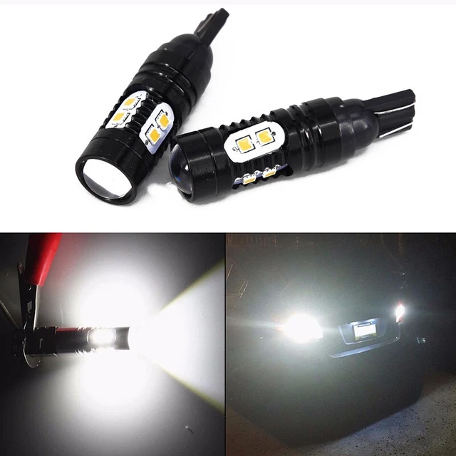 Paire 50W 921 912 T10 T15 LED 6000k Xénon Blanc Support Inverse Feux Rechange