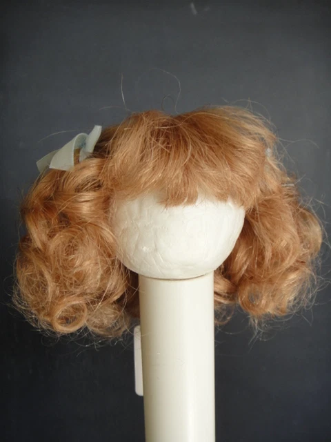 PERRUQUE chatain clair de poupée cheveux naturels - 20.5 cm - Doll wig 8.07 HC