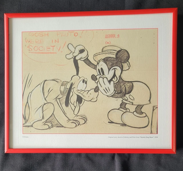 DISNEY MICKEY MOUSE “Canine Caddy” Swoosh Framed Golf Print