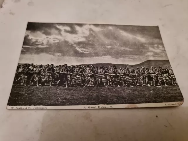 Postcard. Maori Haka. Auckland.  New Zealand. Vintage. c1910's